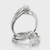the marquise cut lab grown diamond crown ring in 14K white gold.