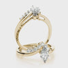 14K yellow gold marquise diamond statement ring.