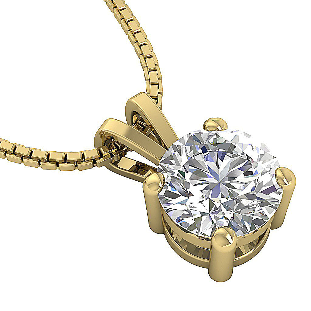 Grand Brilliance Massive 4 Carat Round Diamond Pendant