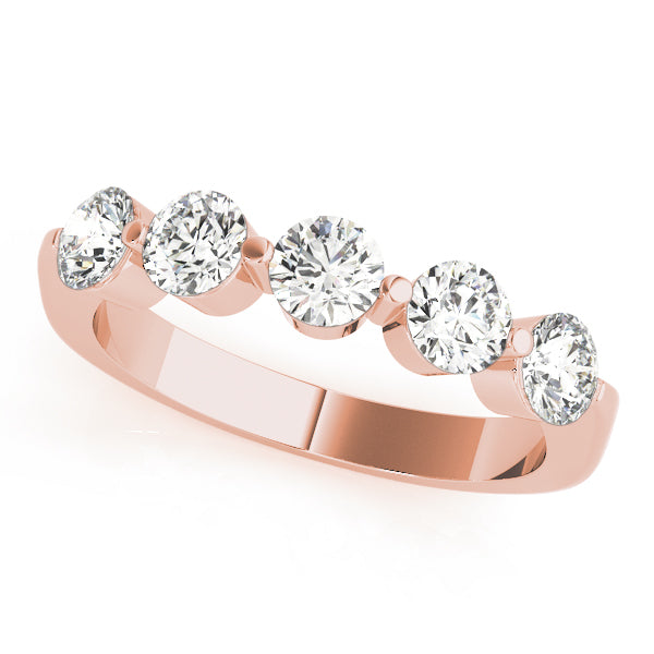 VS F Lab Grown Diamond 5-Stone Ring in 14K Rose Gold