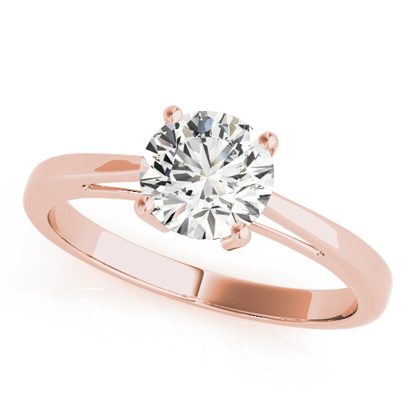 Stunning 14K rose gold bold solitaire ring featuring a high-quality lab grown diamond.