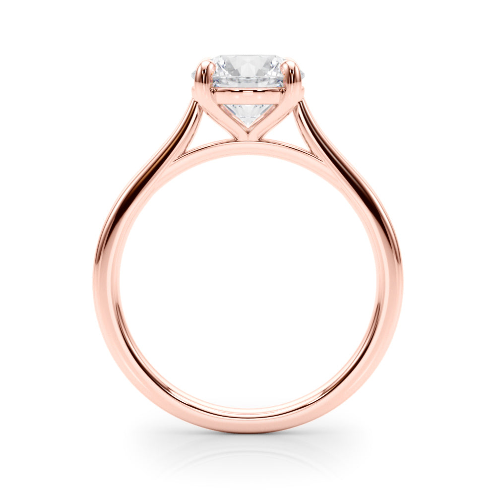 Luxury rose gold lab grown diamond ring in 4-prong setting
