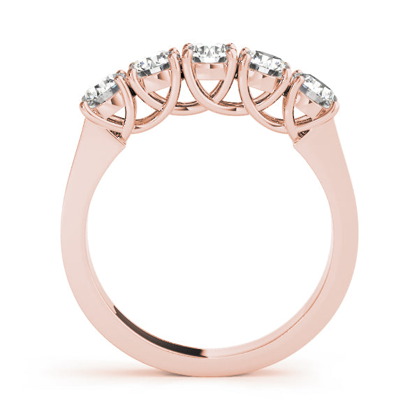 Elegant side view of rose gold lab grown diamond ring