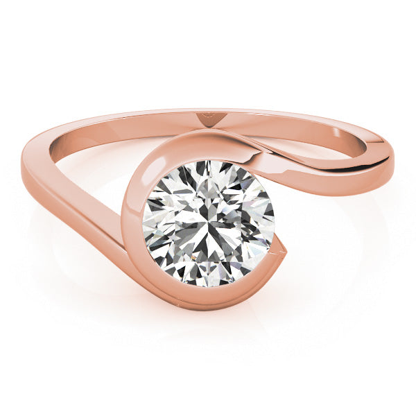 Stunning 14K rose gold lab-grown diamond ring with a unique bypass bezel setting.