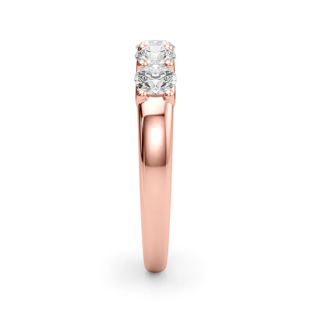 Side view of rose gold lab diamond ring highlighting the secure U-prong architecture