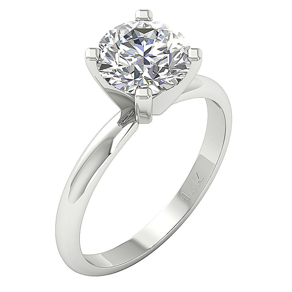 Elegant side profile of a high-set 4-prong mounting for large carat diamonds.