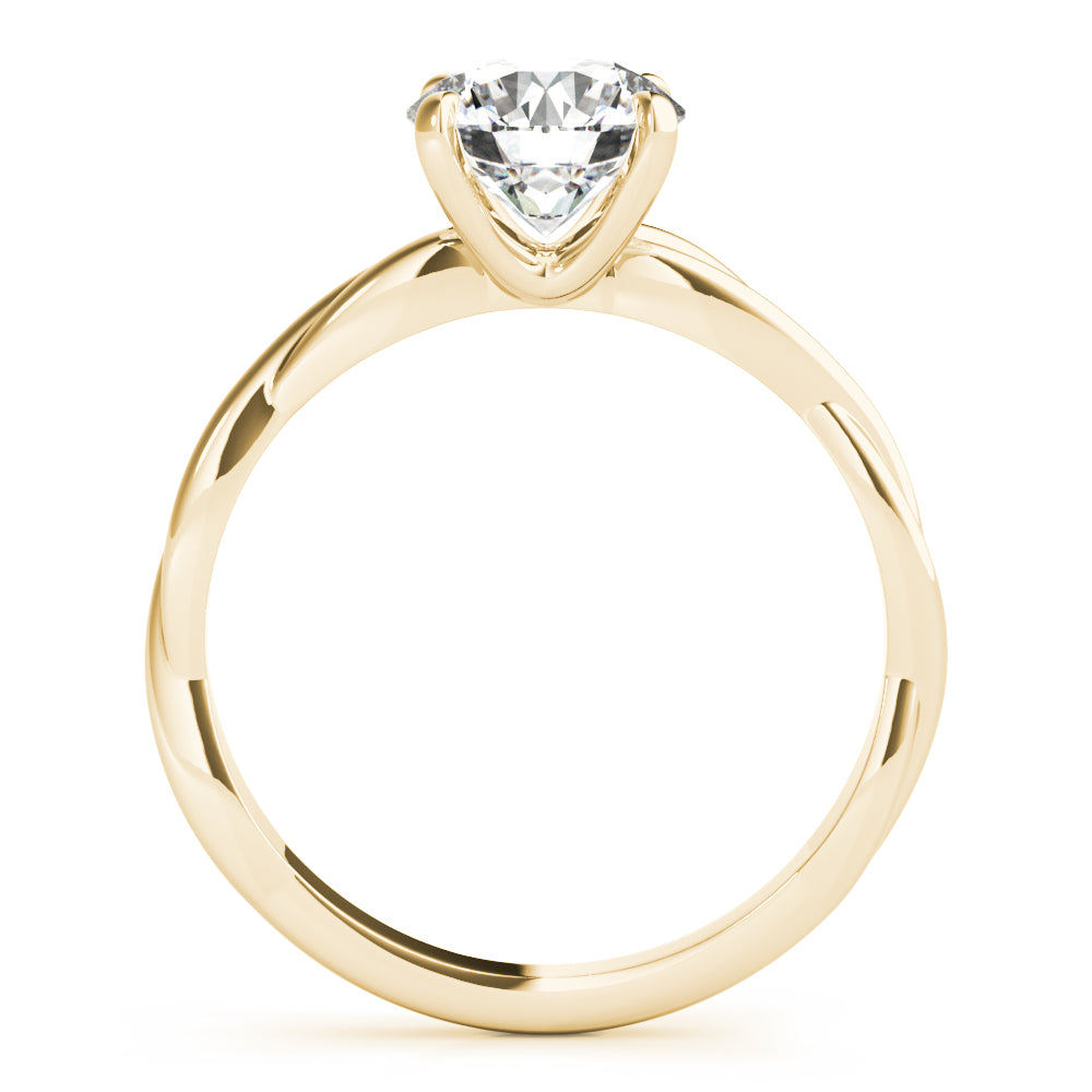 Bird's eye view of 14K gold diamond engagement ring