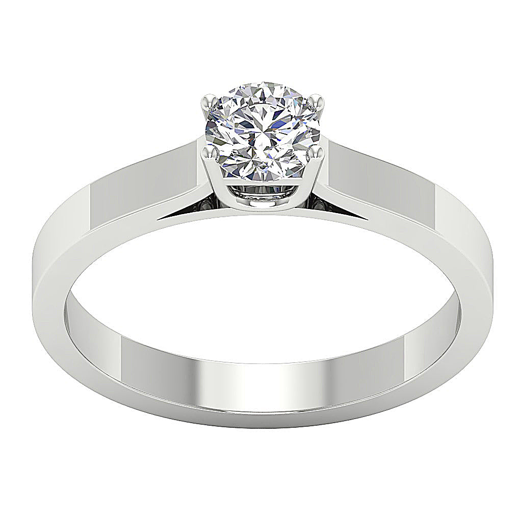 VS F Lab-Grown Diamond Solitaire Ring in 14K White Gold