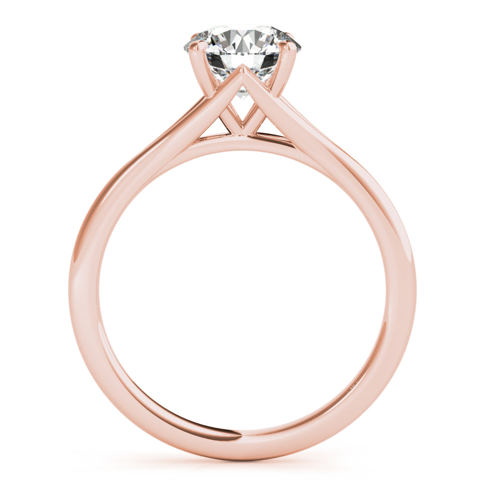 Top angle view of Split Shank Diamond Ring in 14K Rose Gold