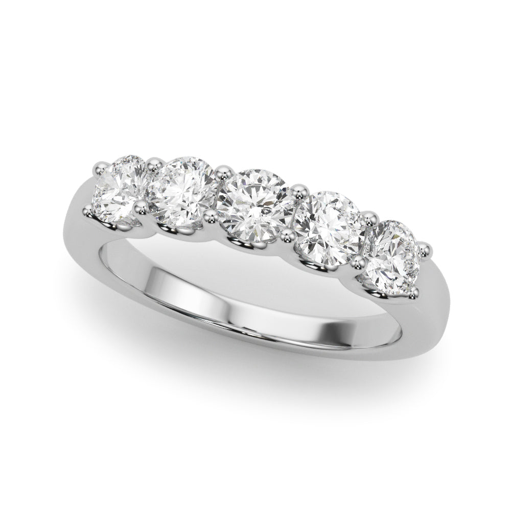 14K White Gold 5-Stone U-Prong Lab Grown Diamond Ring