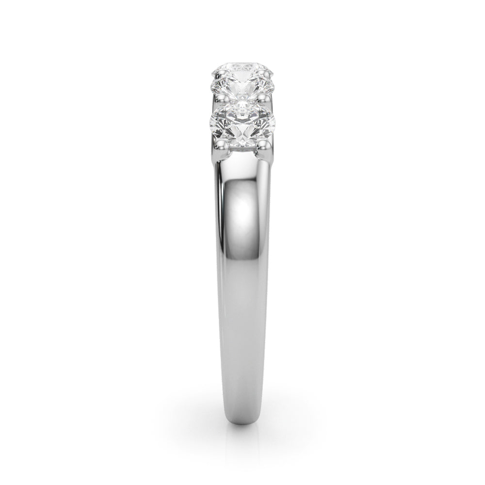 Side profile of 14K White Gold ring showing elegant U-prong setting for lab diamonds