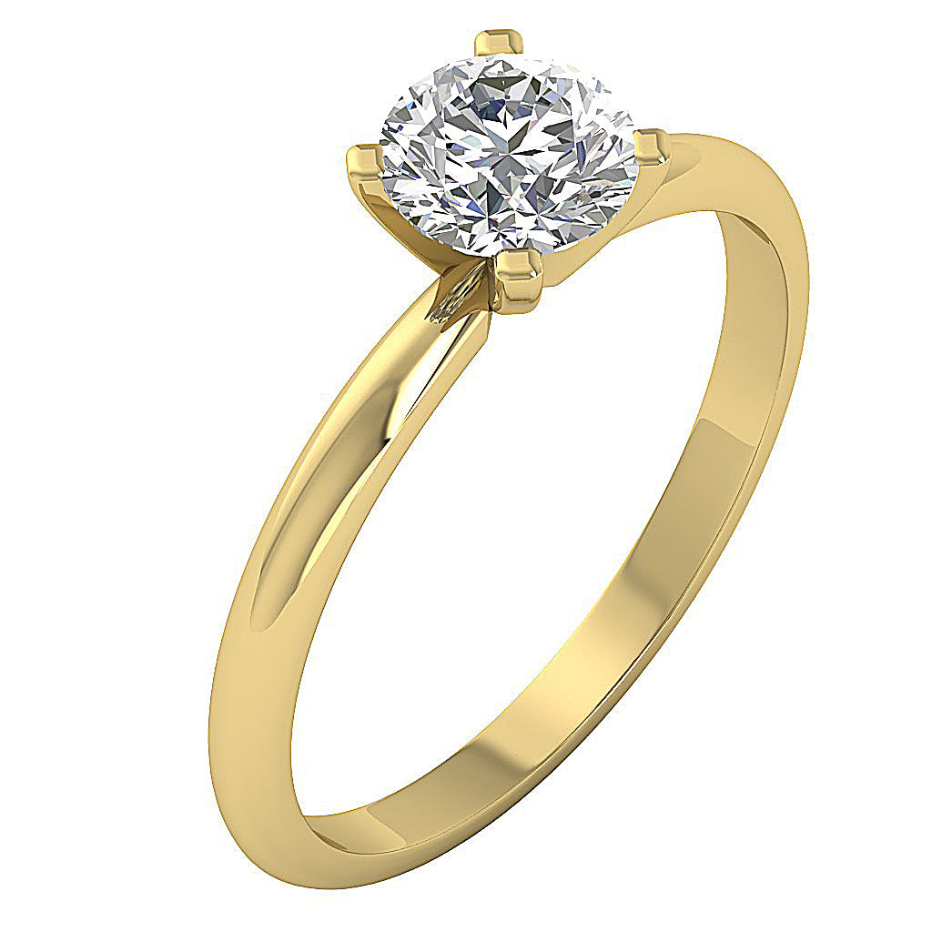 1.50ct to 2.50ct lab-grown diamond ring in 14K yellow gold with 4-prong security.