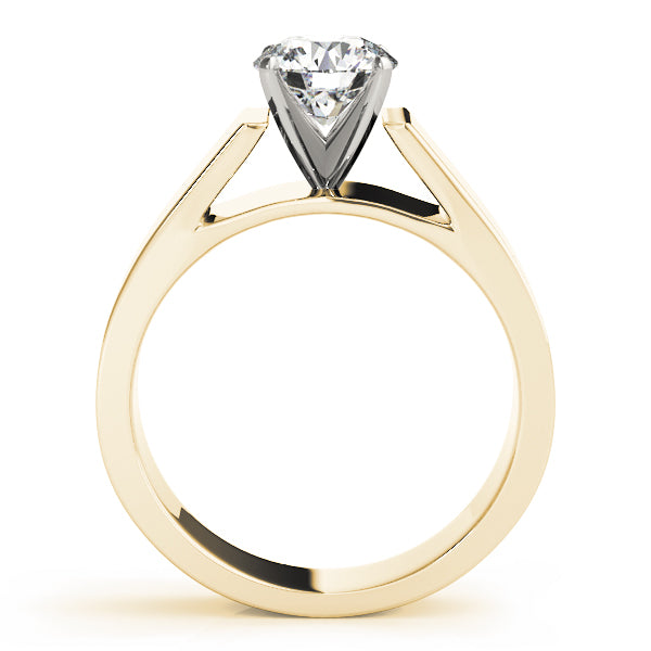 Side angle of the yellow gold ring highlighting the bold craftsmanship and diamond brilliance.