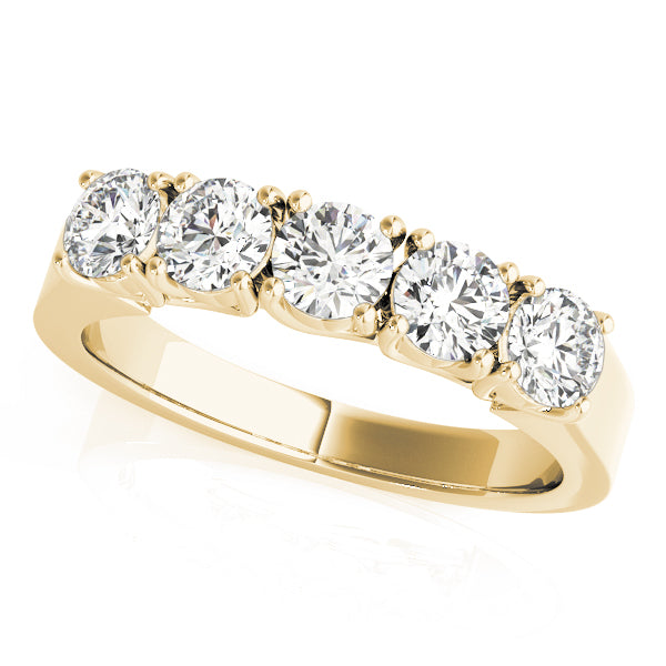 14K Yellow Gold Lab Grown Diamond 5-Stone Wedding Band