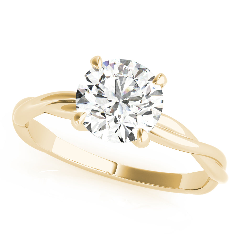 14K Yellow gold floating prong lab diamond ring