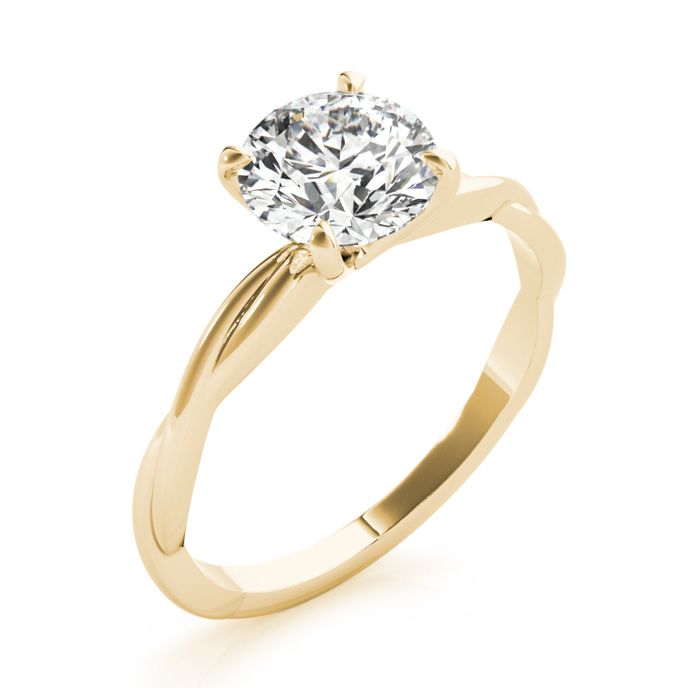 14K Yellow gold floating prong lab diamond ring