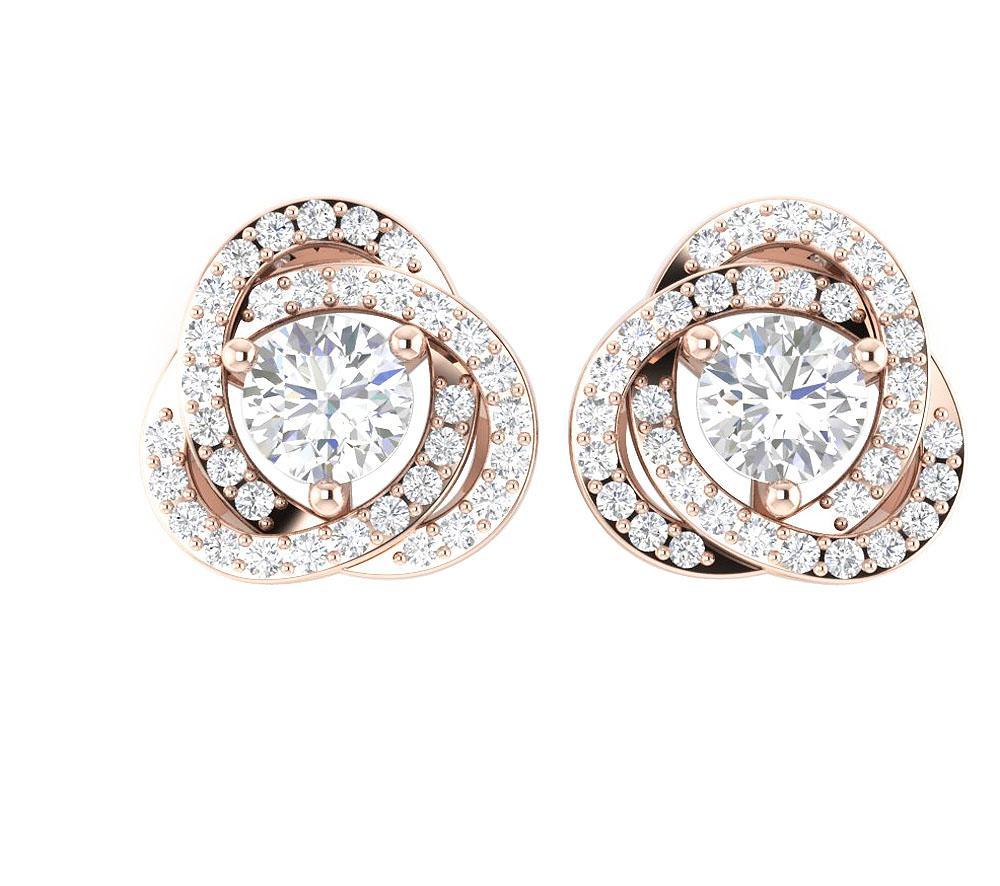 14k/18k White Gold Natural Diamond I1 G 1.50Ct Removable Jacket Halo Solitaire Stud Earring 12.70MM
