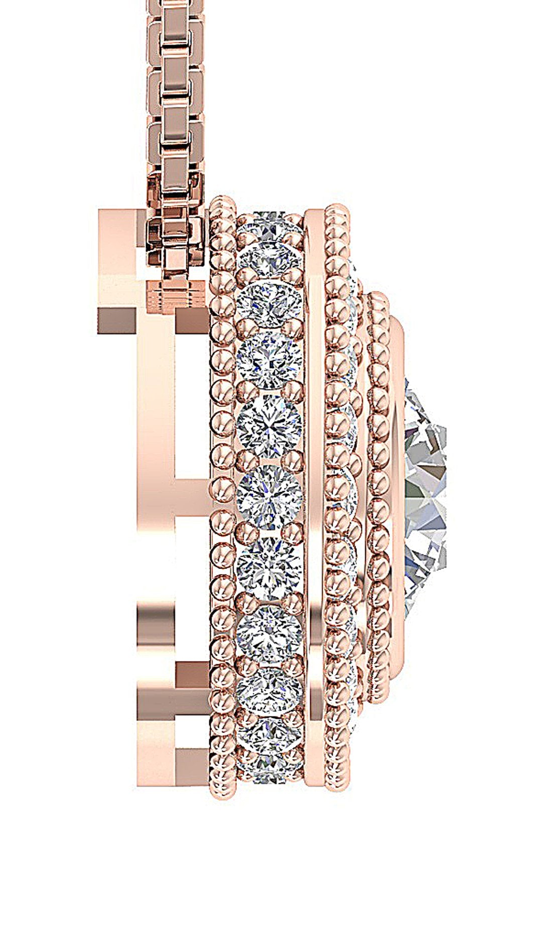 Halo Pendants Prong Bezel Set 14k/18k White Yellow Rose Gold Natural Diamond I1/SI1 G 1.35 Carat