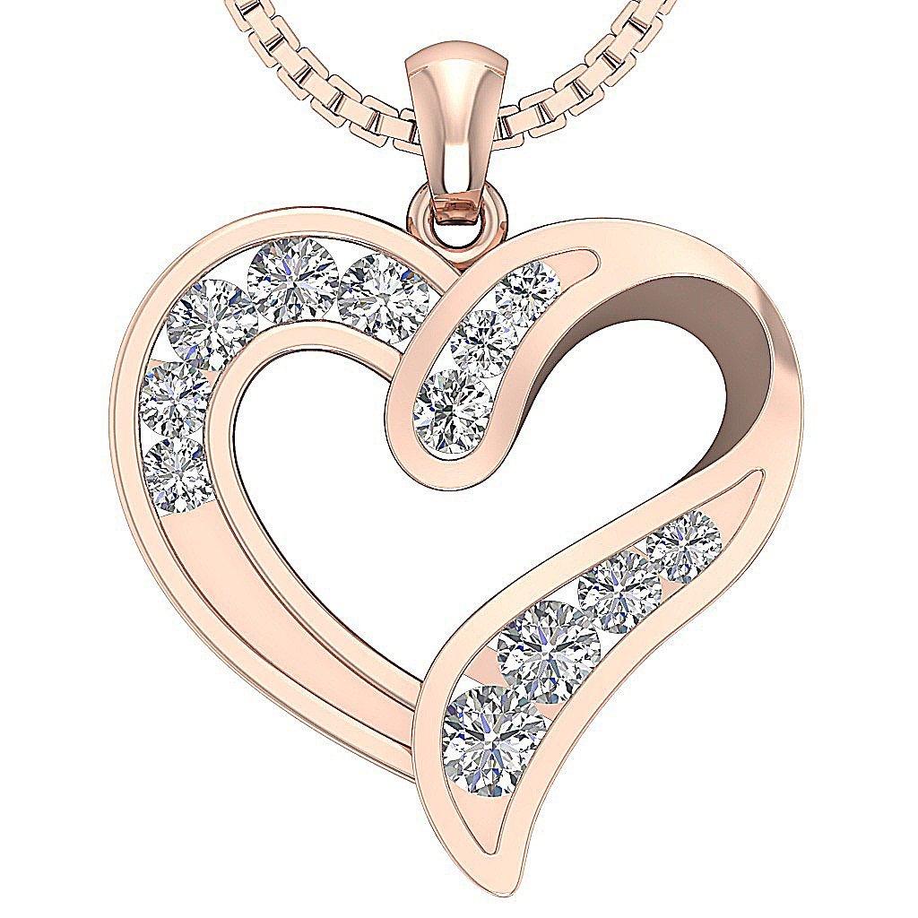 14kRoseGoldHeartAnniversaryPendants