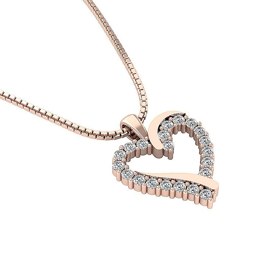 14kRoseGoldHeartEngagementPendants