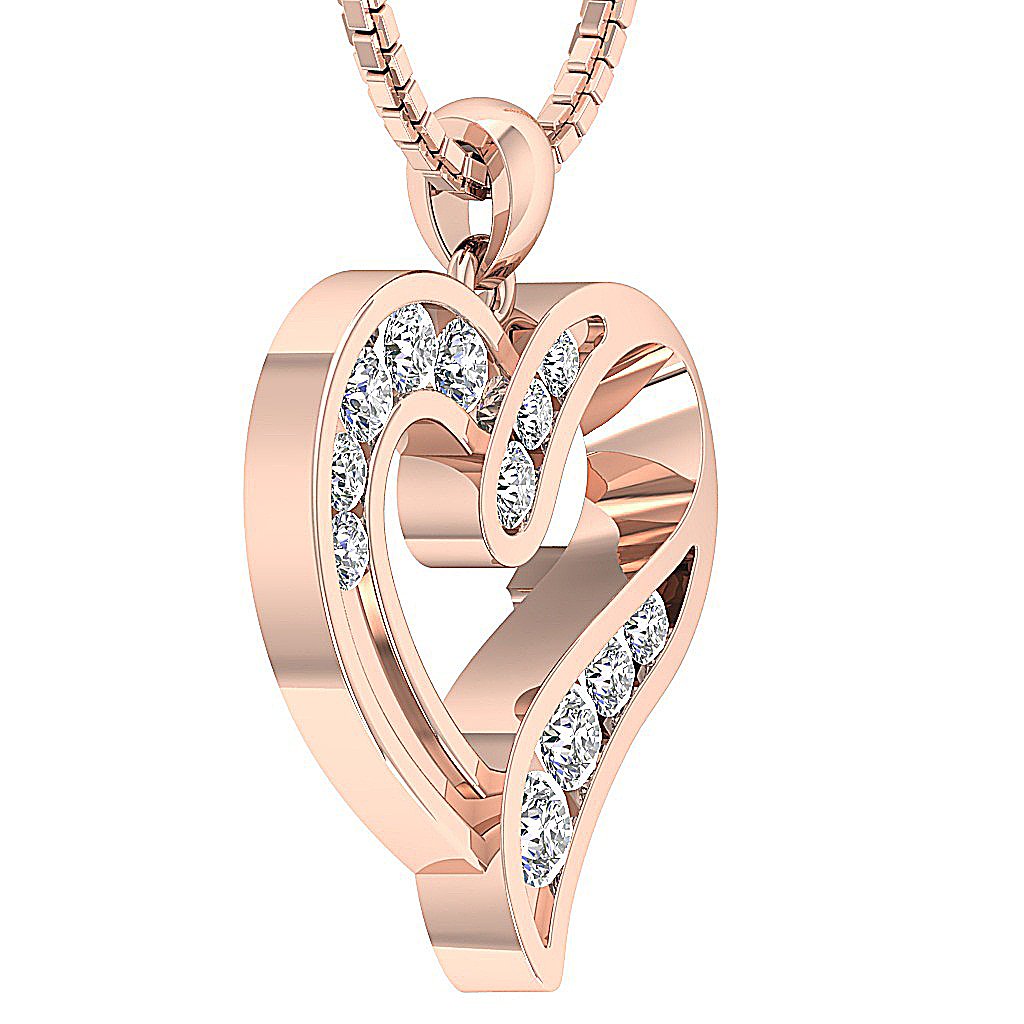 14kRoseGoldPendantsChannelSet
