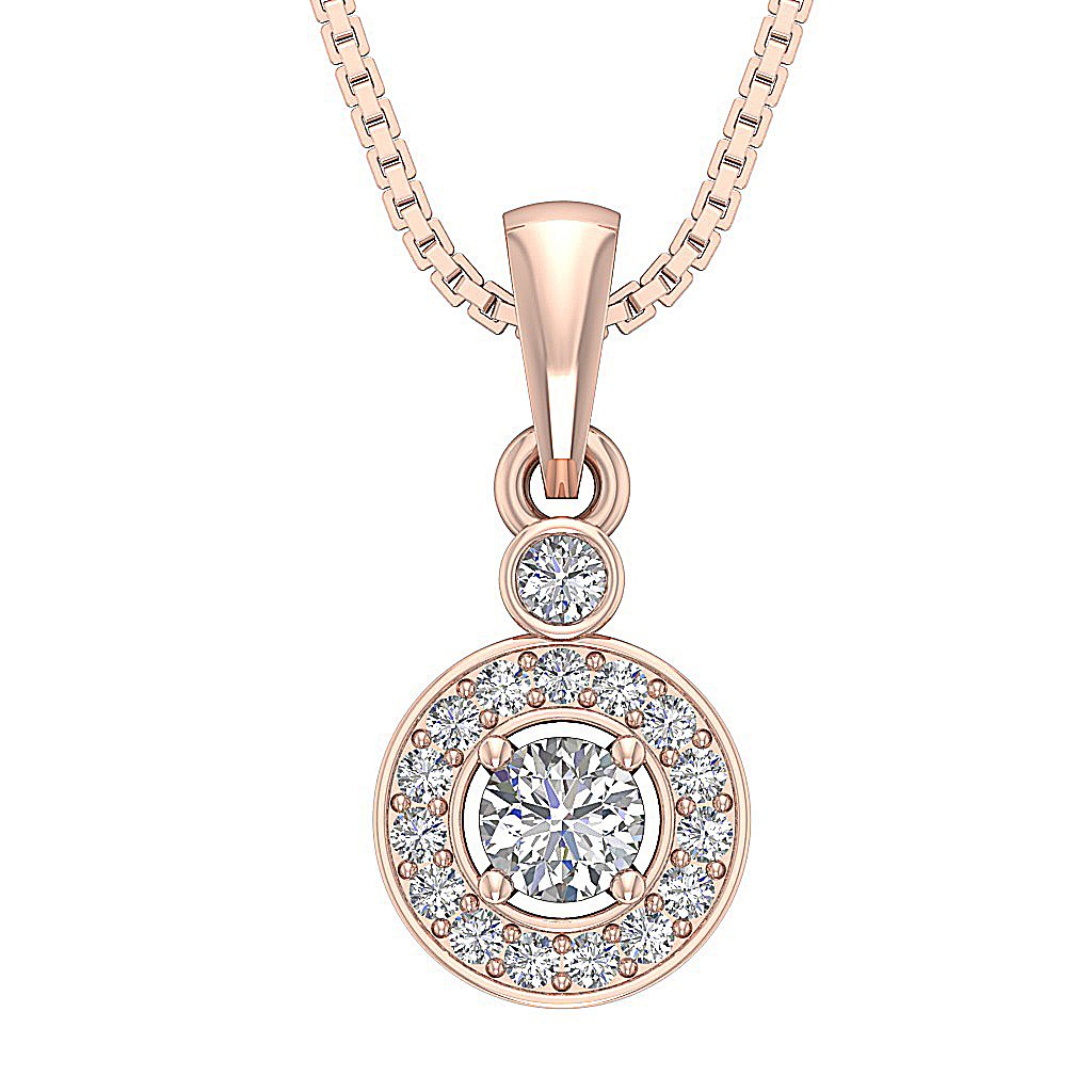 SI1/I1 G 0.60 Ct Circle Of Love Anniversary Pendants Round Diamond 14k/18k Yellow Gold Prong Set