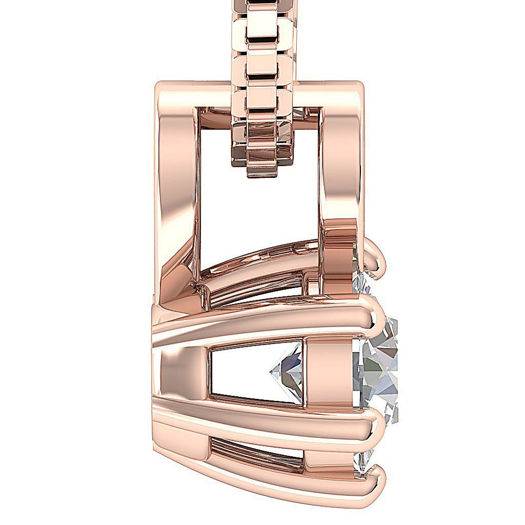 Solitaire Pendants VS1/SI1/I1 0.25Ct 14k/18k White Yellow Rose Gold Natural Diamonds
