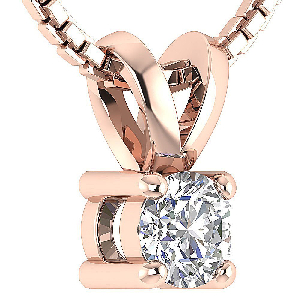 Solitaire Pendants 14k/18k Solid Gold VS1/SI1/I1 0.25 Ct Natural Diamonds Width 4.00 MM