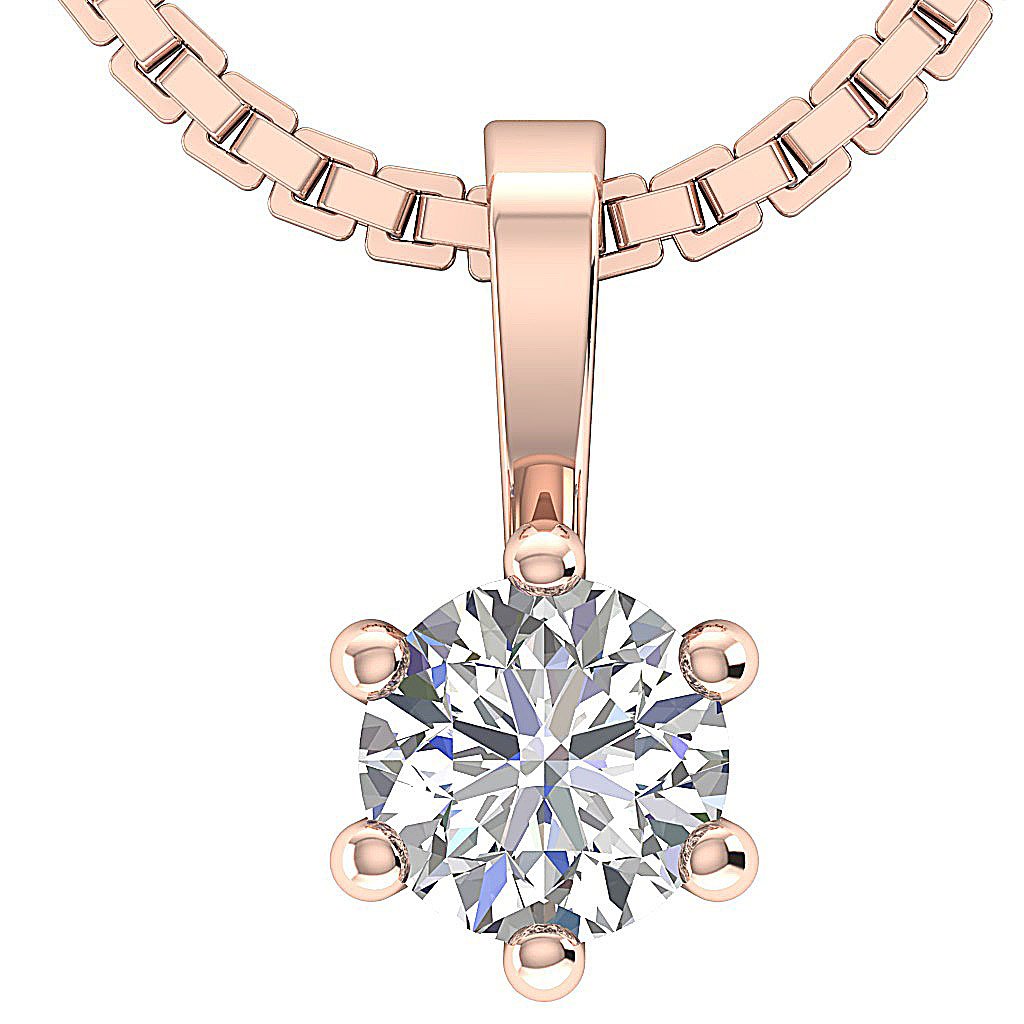 VS1/SI1/I1 0.25 Ct 14k/18k White Gold Solitaire Pendants Round Diamonds