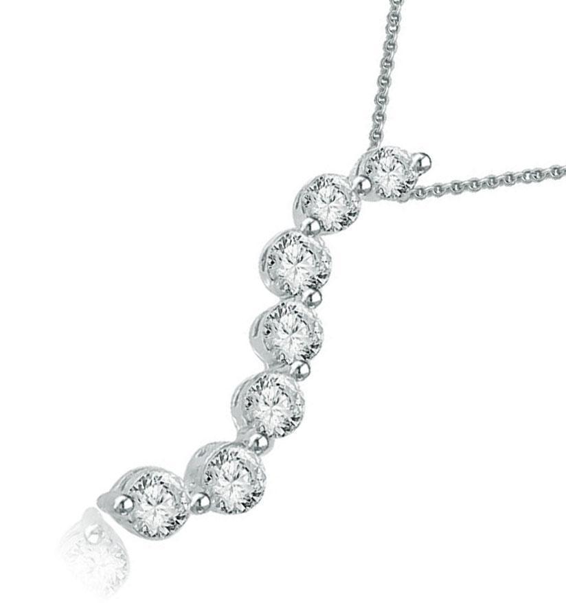 Journey Pendants VS1/SI1/I1 G 0.35 Ct Natural Diamonds 14k/18k White Yellow Rose Gold Pave Set