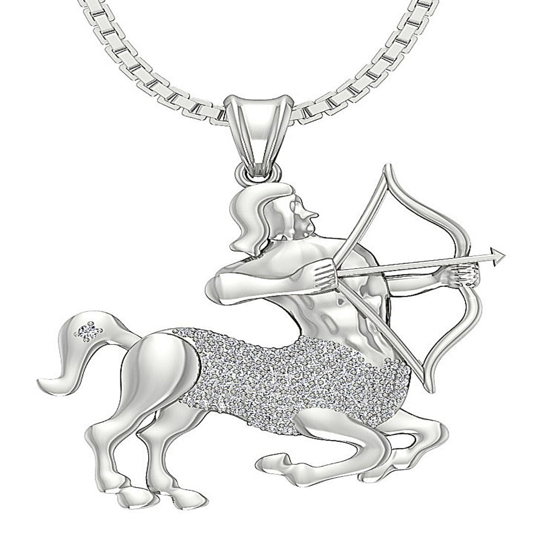 I1/SI1 0.40 Ct Sagittarius Zodiac Sign Pendant Necklace 14K/18K Gold Round Diamond