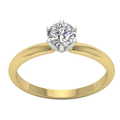 I1 G 1.01 Ct Designer Solitaire Wedding Ring Genuine Diamond 14K Yellow Gold Prong Set