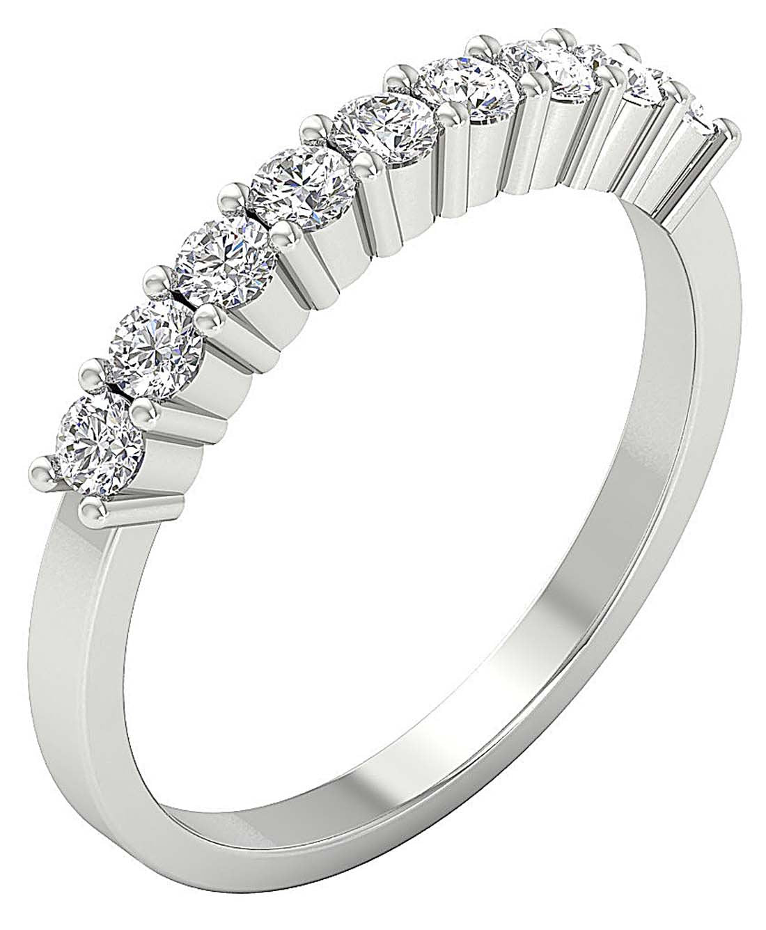 I1 G 0.60 Ct Round Cut Diamond Prong Set 14K Solid Gold Wedding Ring 2.70 MM