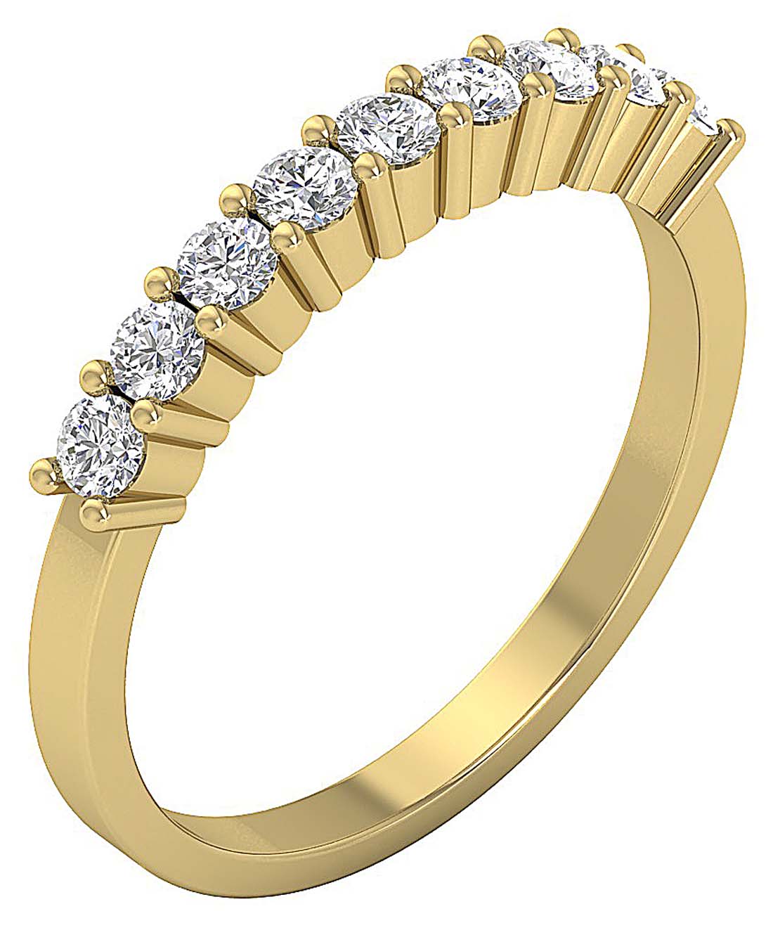 I1 G 0.60 Ct Round Cut Diamond Prong Set 14K Solid Gold Wedding Ring 2.70 MM
