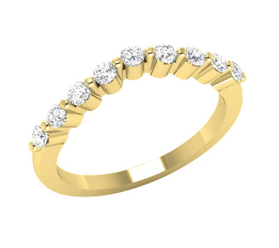 VVS1 E 0.30Ct Genuine Diamond Wedding Ring Prong Set 14K Solid Gold 1.85MM