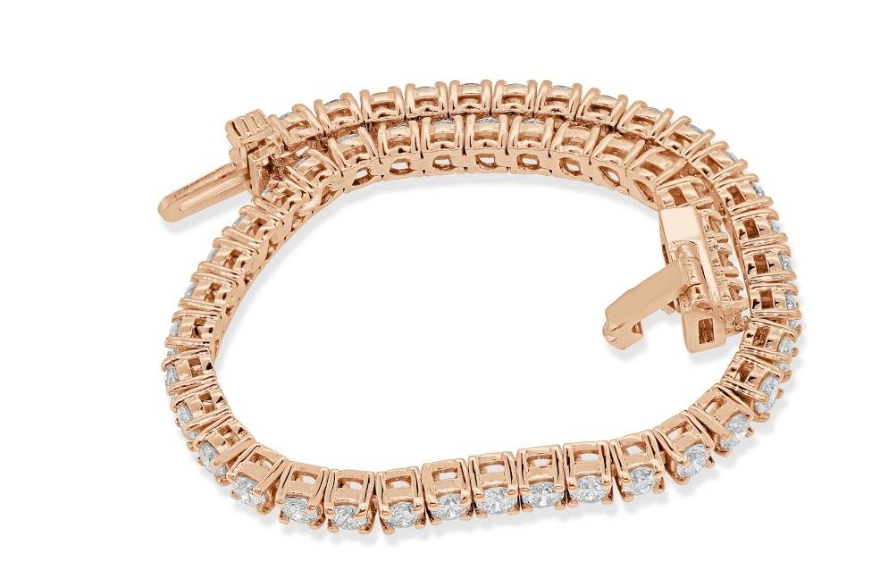 14k Solid Gold Tennis Bracelet 7.75Ct VS1/SI1/I1 Prong Set Round Diamonds 7.00Inch