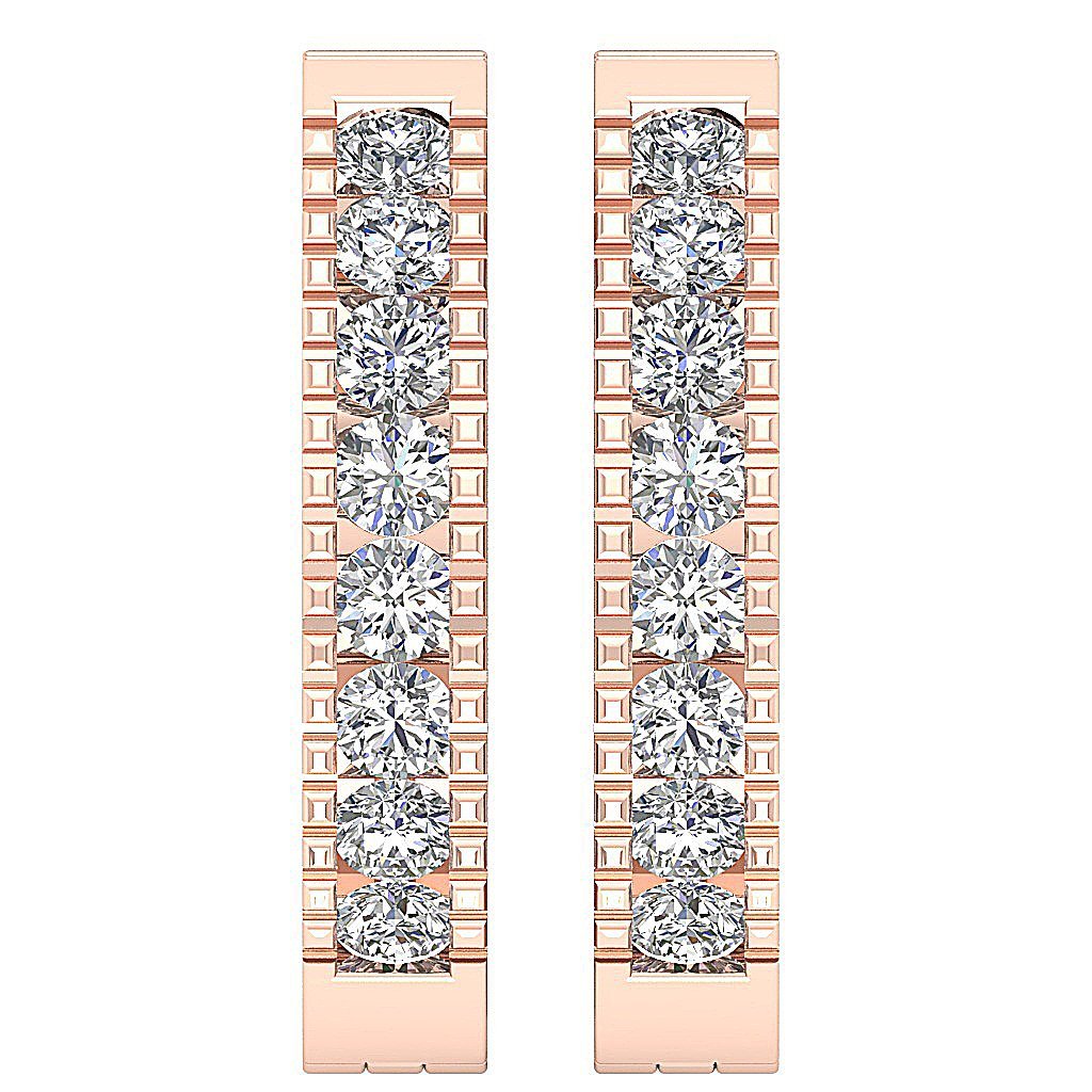 14k Rose Gold Hoops Earring