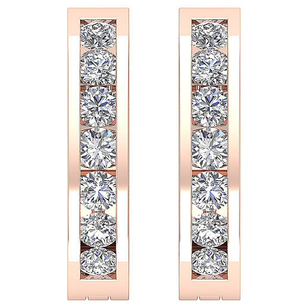 14k Rose Gold Hoops Earring