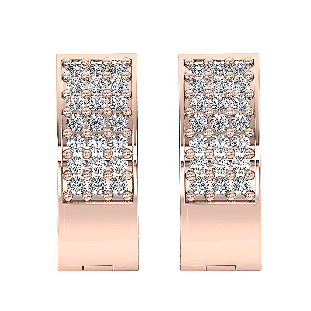 14k Rose Gold Huggie Earring