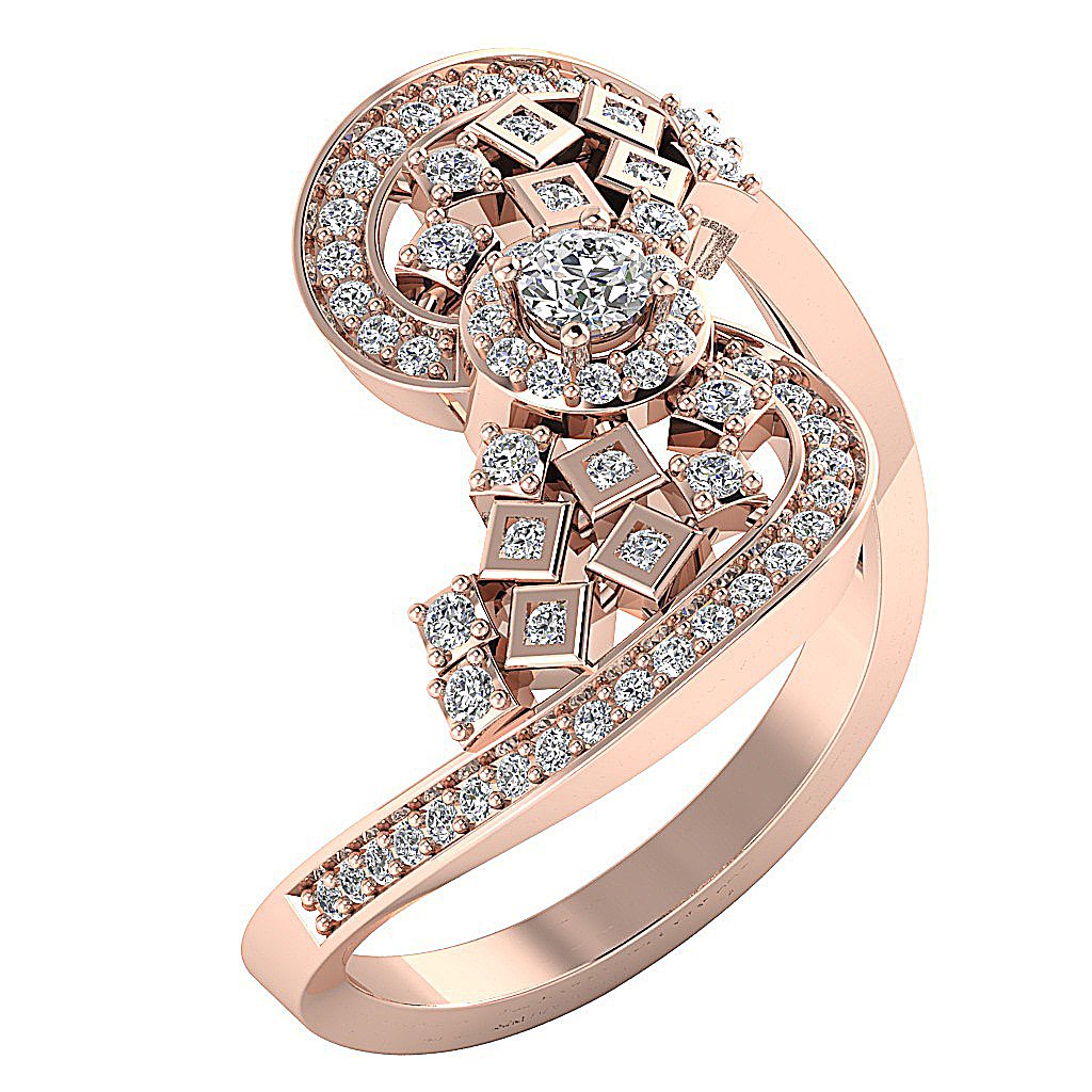 14k Solid Gold Accent Solitaire Halo Engagement Ring Natural Diamond I1 G 0.65 Ct Prong Bezel Set
