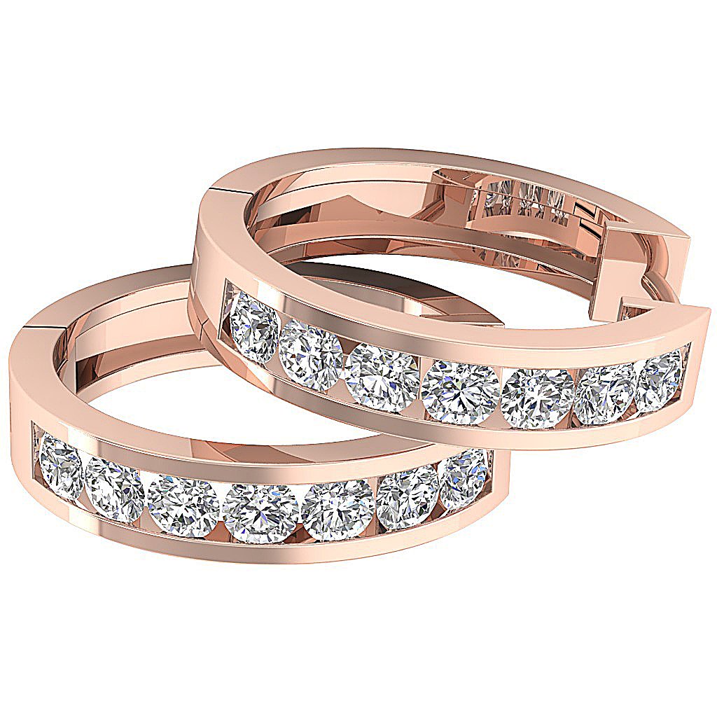 14k Rose Gold Hoops Earring Set