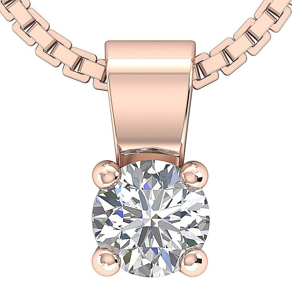 Elegant 0.50-1.00CTW Round  Diamond Solitaire Pendant in 14K/18 Gold.