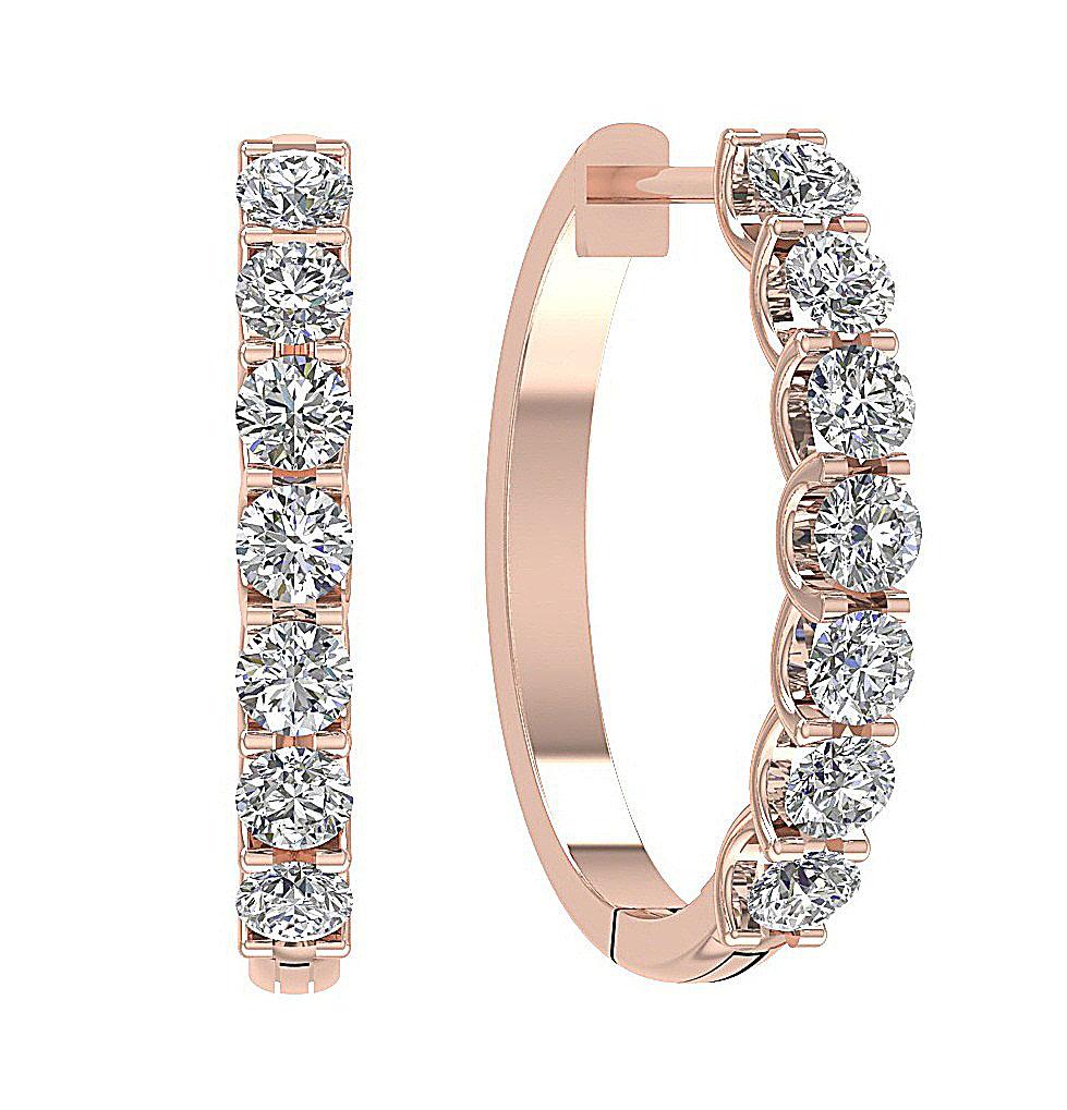 14kRoseGoldGenuineDiamondProngSetEarring