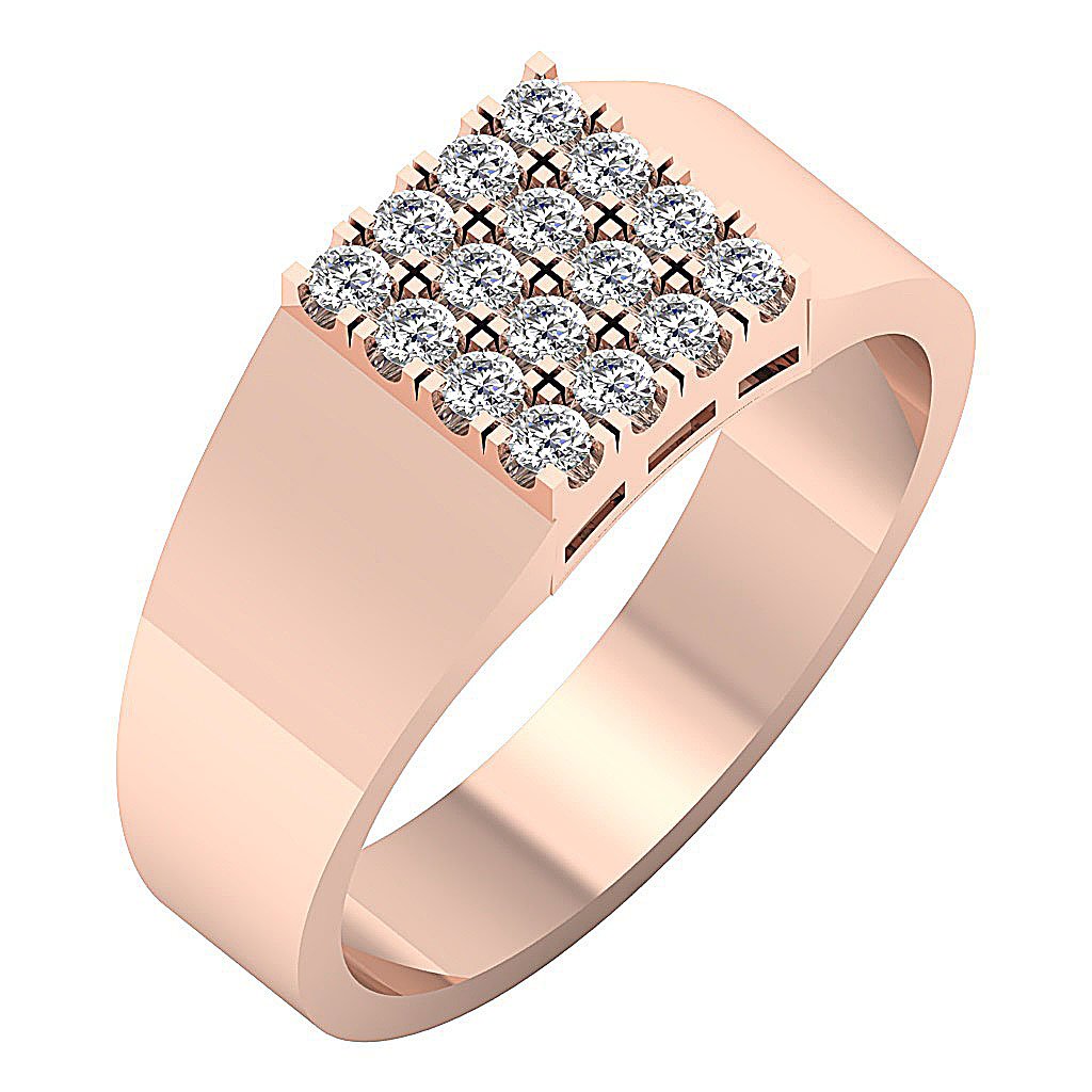 Mens Wedding Ring 14k Solid Gold SI1/I1 G 0.60Ct Natural Diamond Prong Set Width 9.00MM