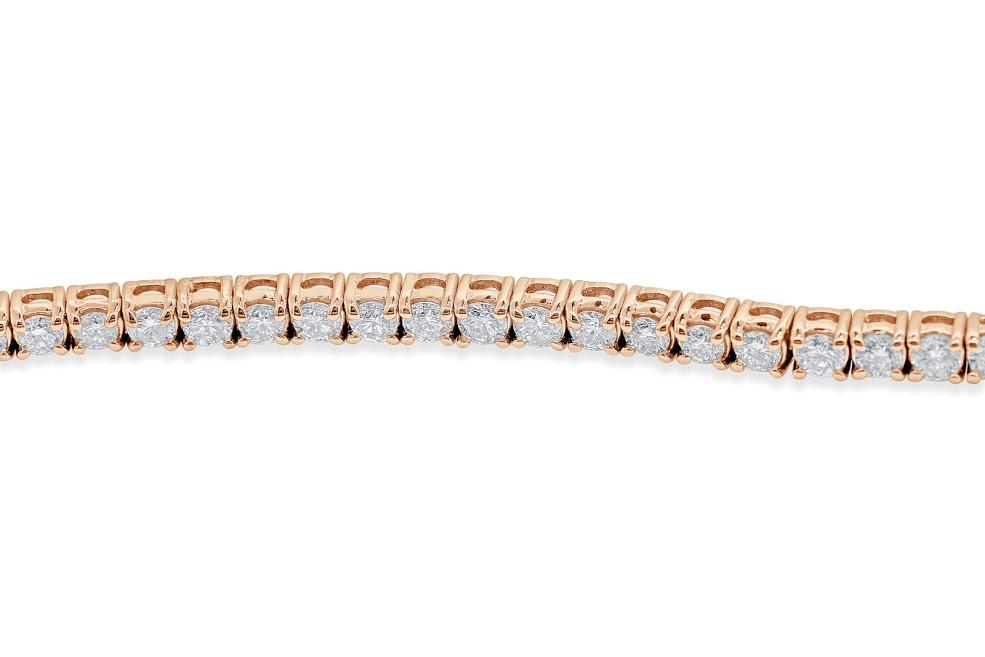 Round Diamonds 5.25Ct Tennis Bracelet Prong Set VVS1/VS1/SI1/I1 14k Solid Gold 7.00Inch