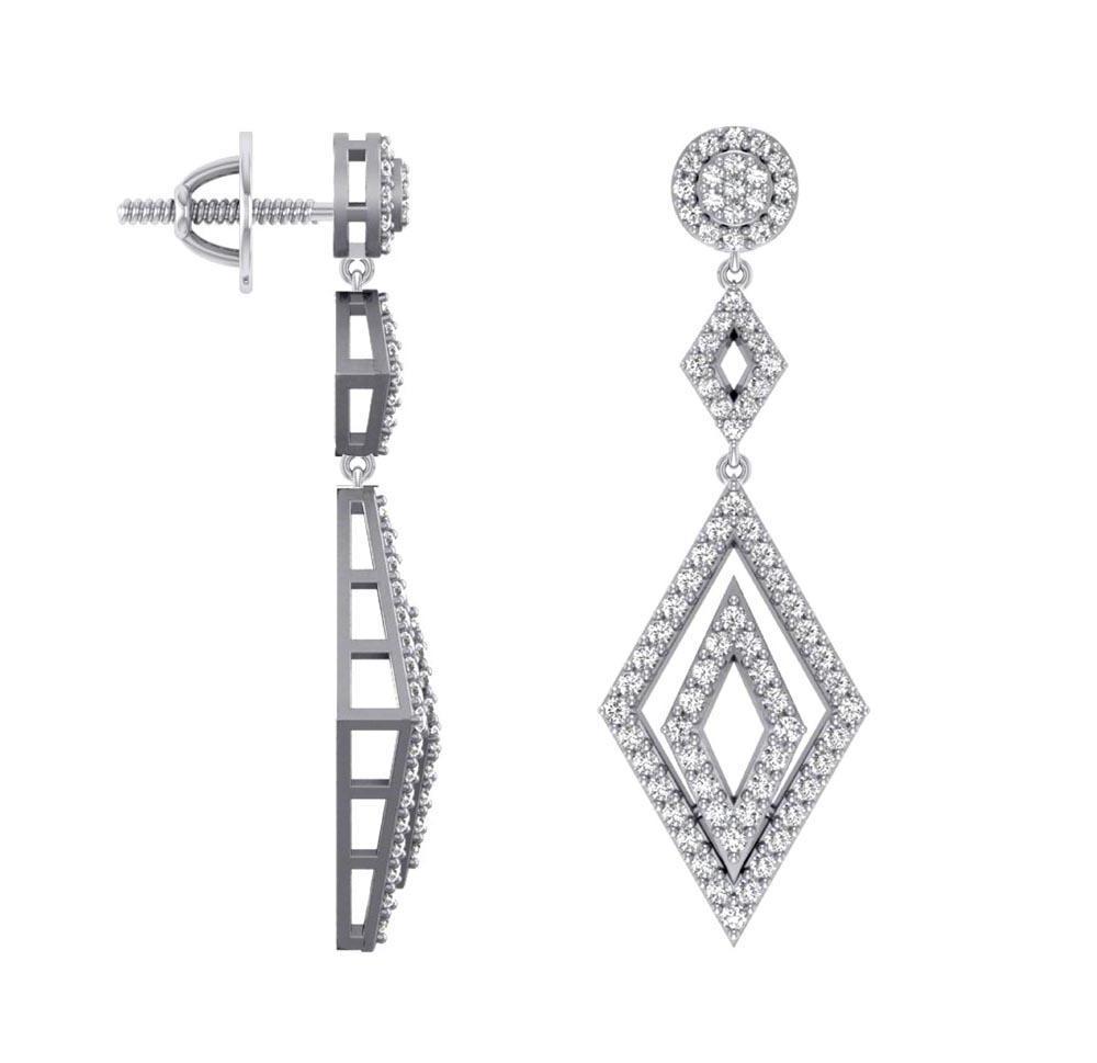 VVS1/VS1/SI1/I1 1.50 Ct Chandelier Engagement Earrings Natural Diamond 18k/14k White Yellow Rose Gold