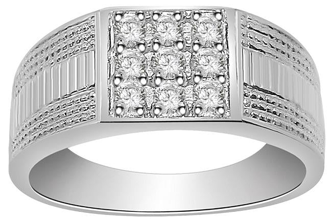 14k Solid Gold Mens Wedding Ring SI1/I1 G 0.35Ct Natural Diamond Prong Set Width 8.40MM