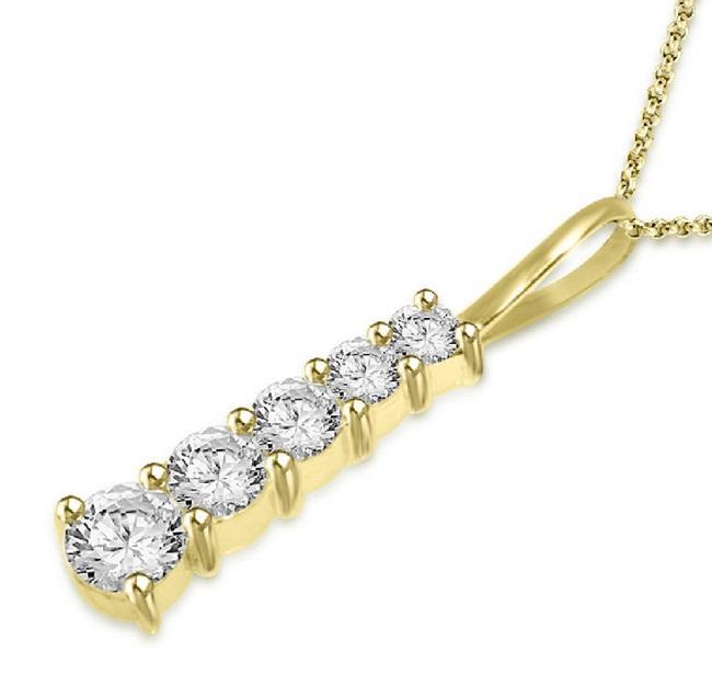 Journey Pendants SI1/I1 G 1.25 Ct Natural Diamonds 14k/18k White Yellow Rose Gold