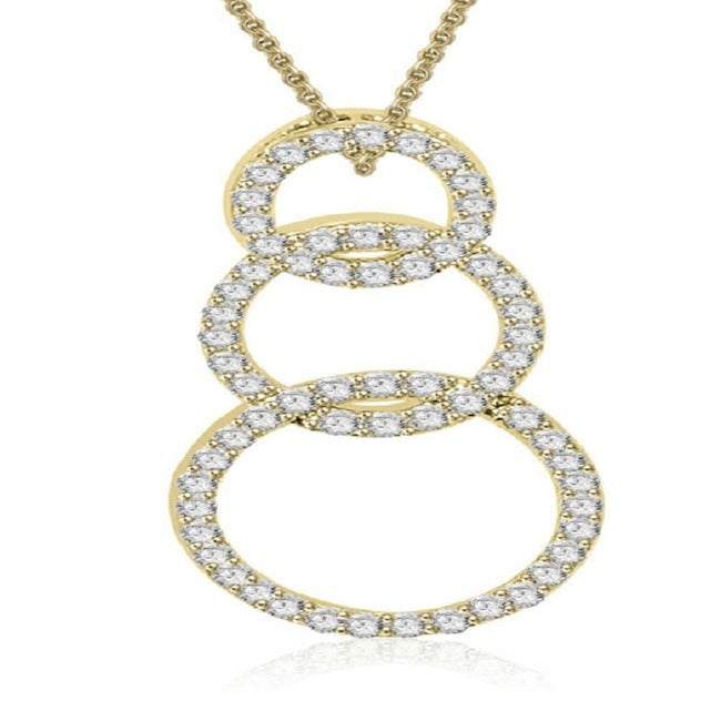 Pave Set Circle Of Love Engagement Pendants Natural Diamond I1 G 1.15 Ct 14k/18k White Yellow Rose Gold