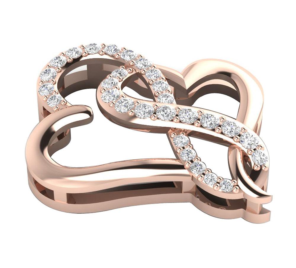 Heart Pendants SI1/I1 G 0.35 Ct Round Diamonds 14k/18k White Yellow Rose Gold